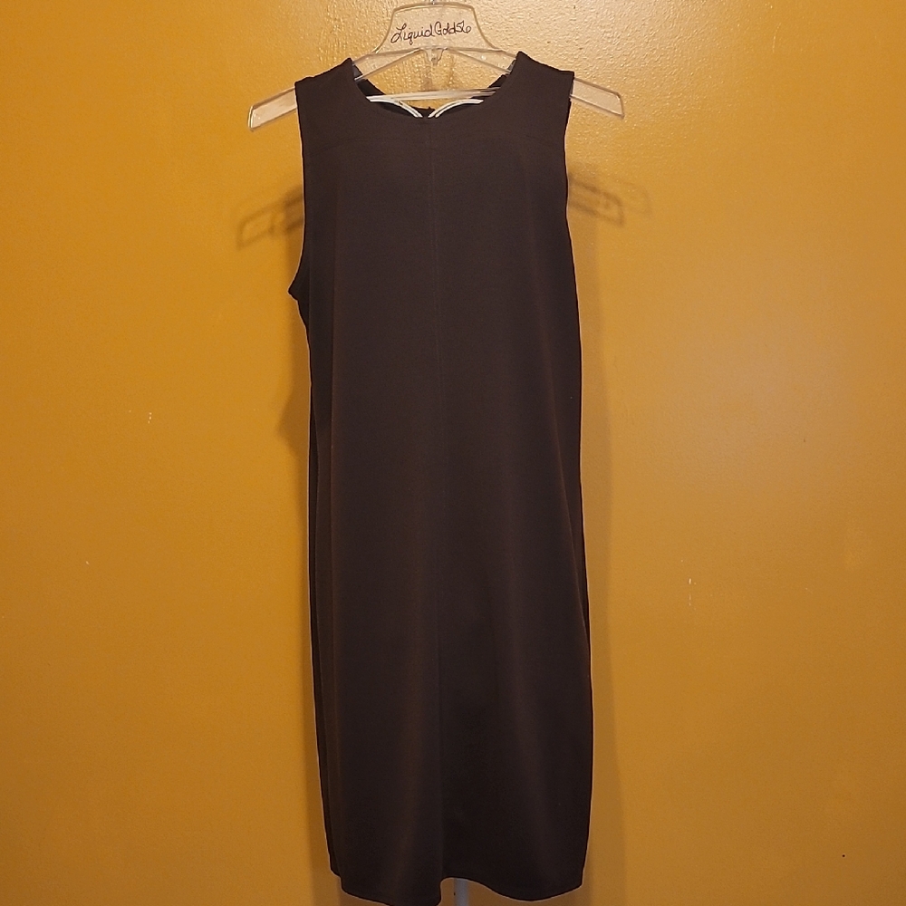 Eddie Bauer Brown Sleeveless Midi Sheath Dress